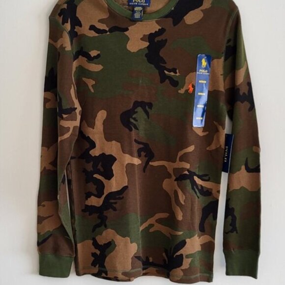 Polo Ralph Lauren Men's Camo Waffle-Knit Thermal Pajama Shirt in Medium - Picture 5 of 8